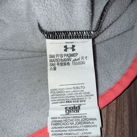 Under Armour Storm ColdGear Hoodie Loose Pullover Gray w/ Pink Women's SZ Small - Picture 7 of 9